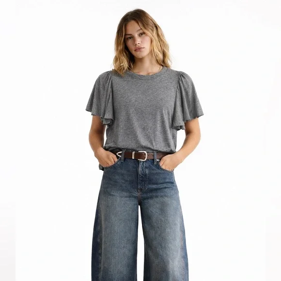 Unsubscribed Ruffle Grey Tee - Picture 1 of 4